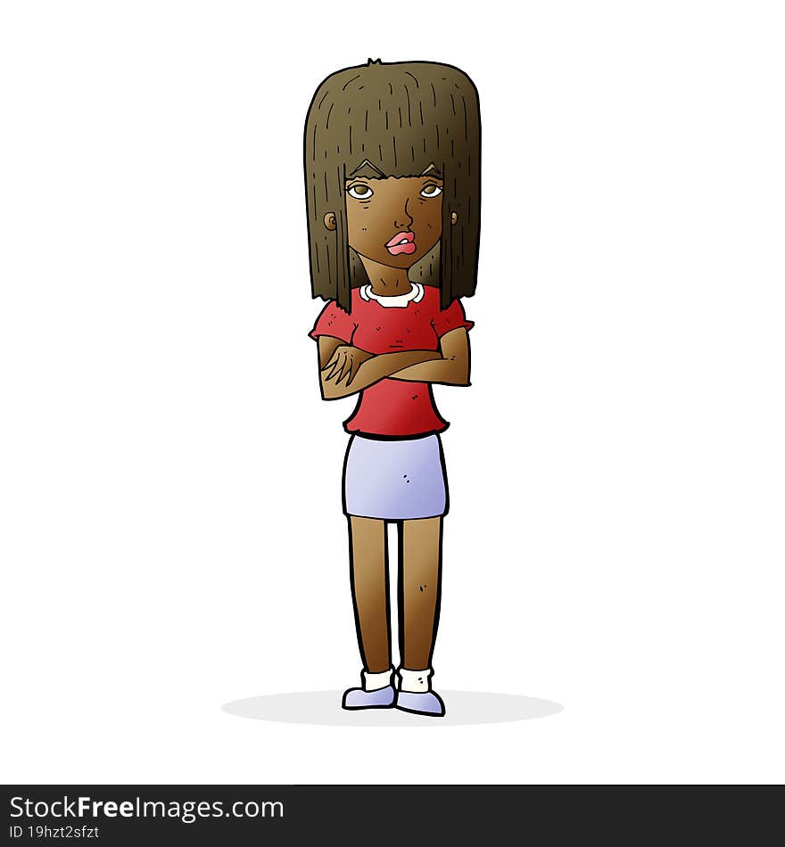 cartoon woman standing