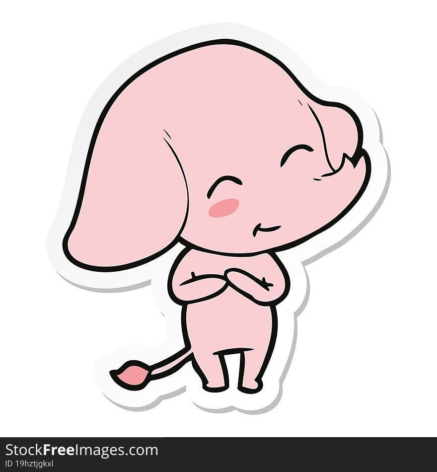 sticker of a cute cartoon elephant