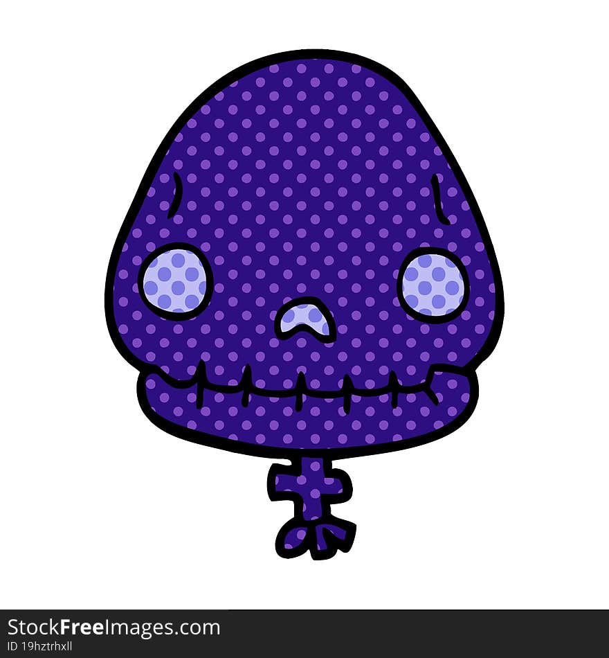 cartoon doodle halloween skull