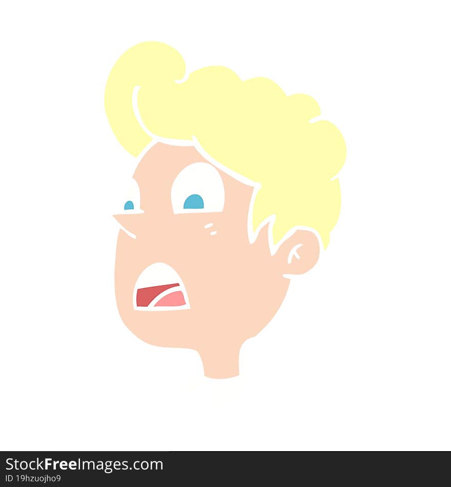 flat color illustration of shocked man. flat color illustration of shocked man