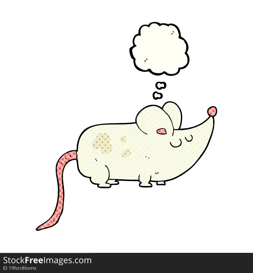 cute thought bubble cartoon mouse