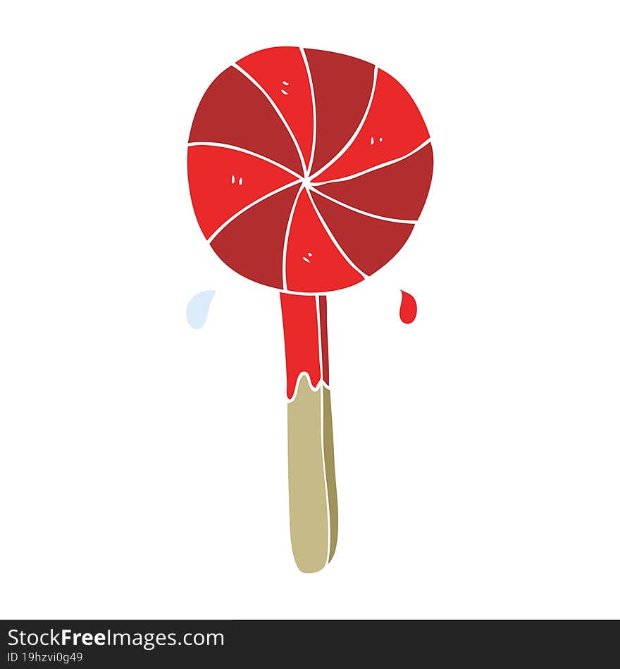 Flat Color Illustration Of A Cartoon Lollipop