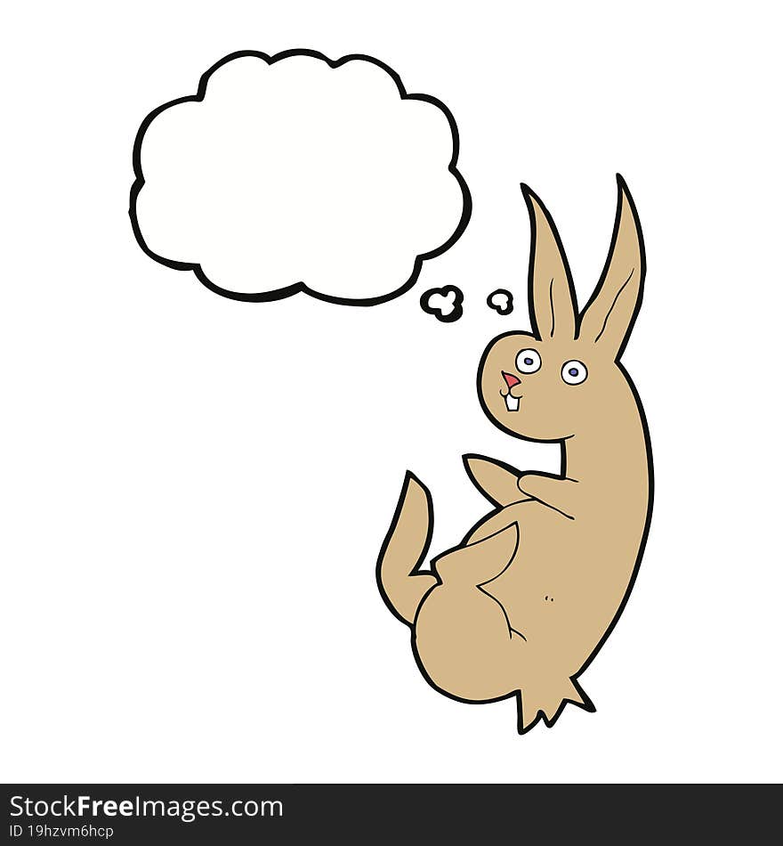 Cue Cartoon Rabbit With Thought Bubble