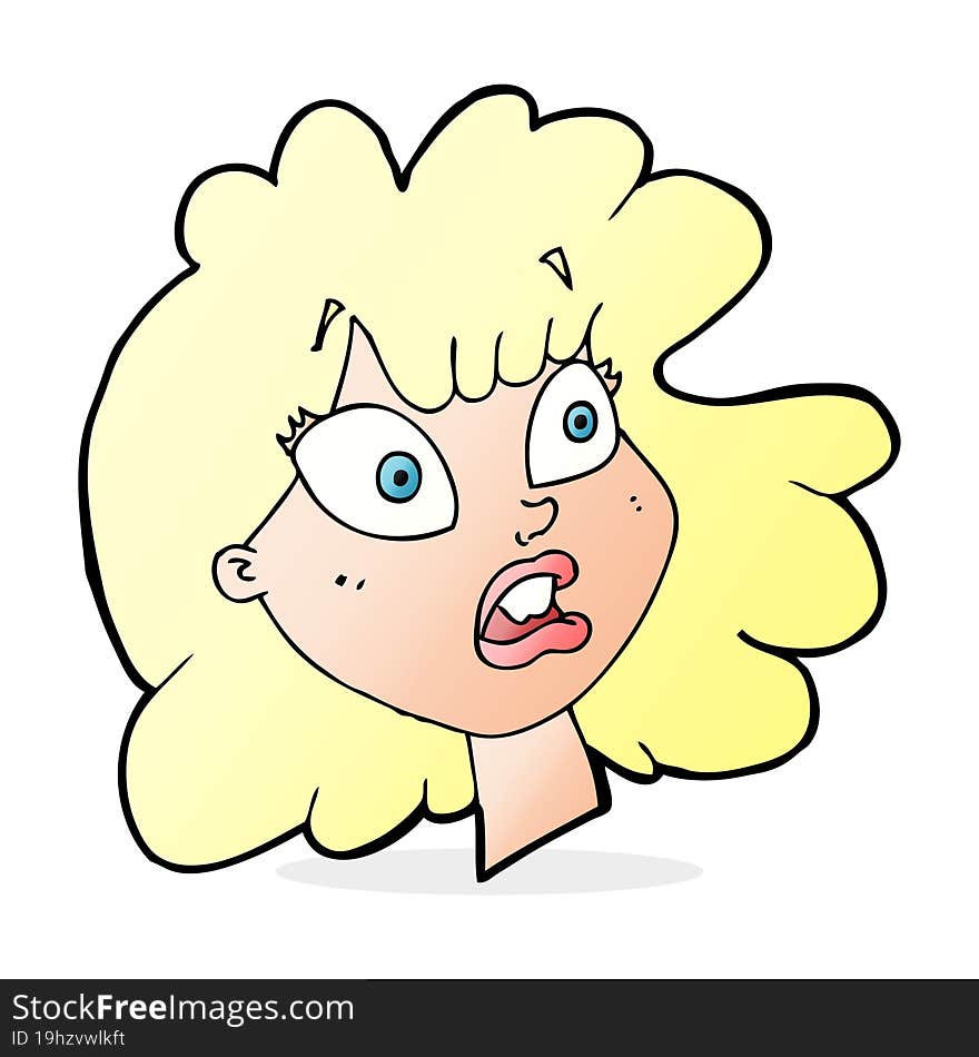 cartoon shocked female face