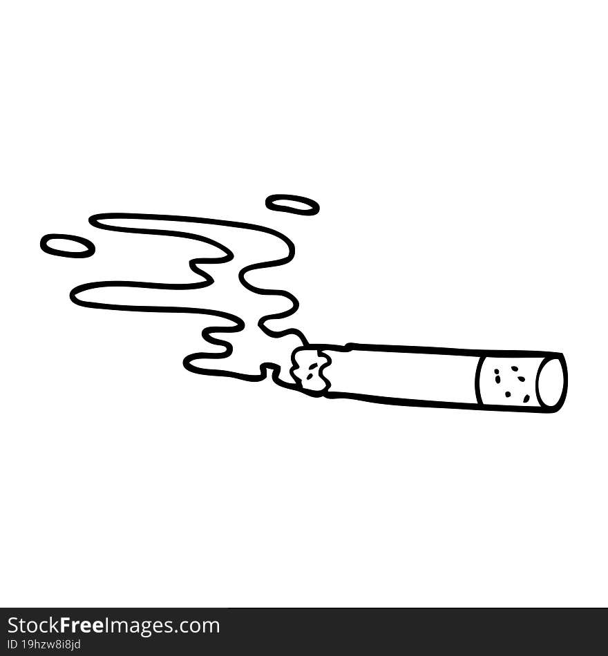 Line Drawing Cartoon Cigarette