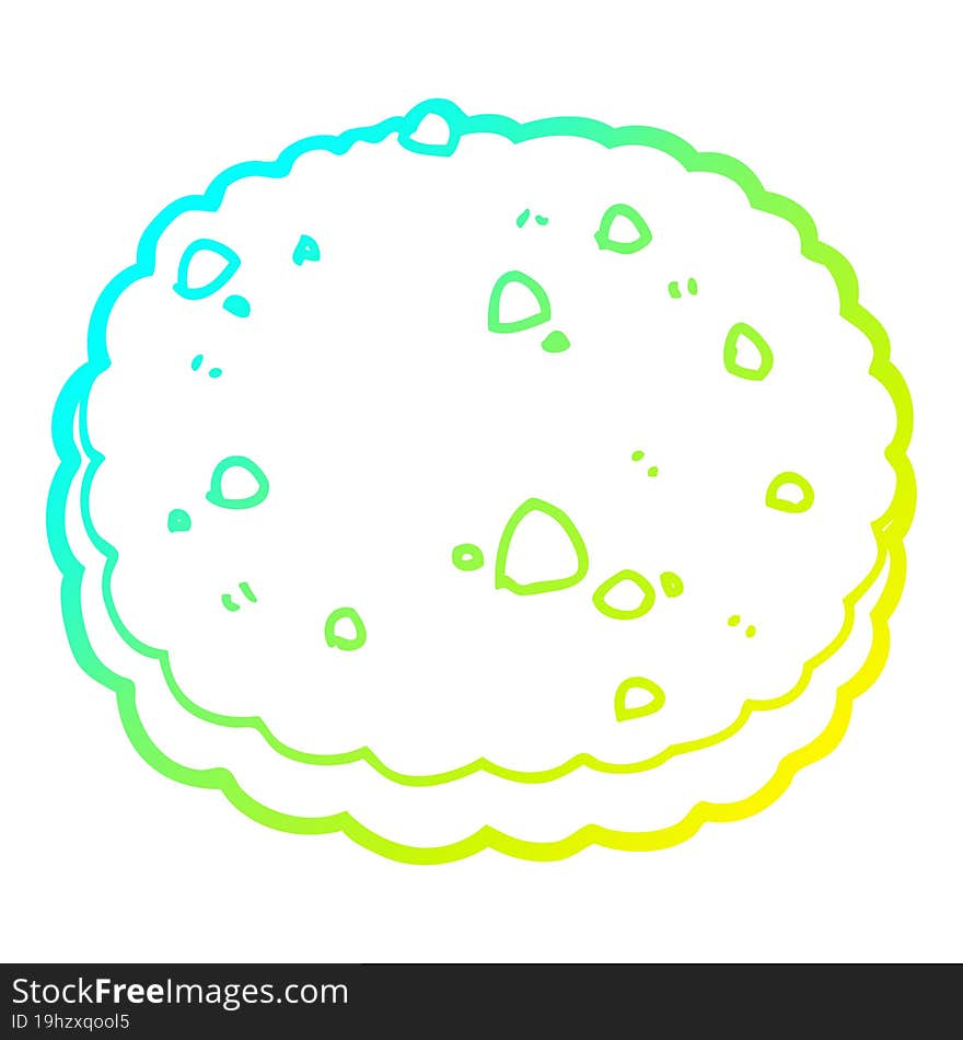 cold gradient line drawing cartoon biscuit