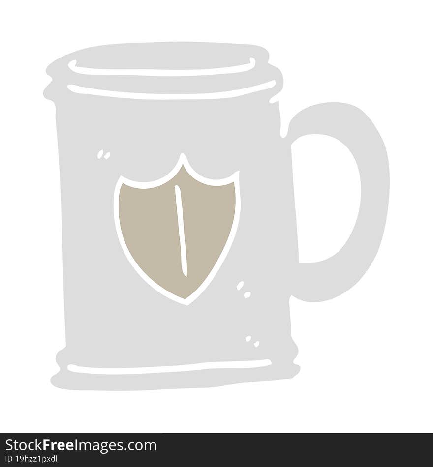 flat color illustration cartoon tankard