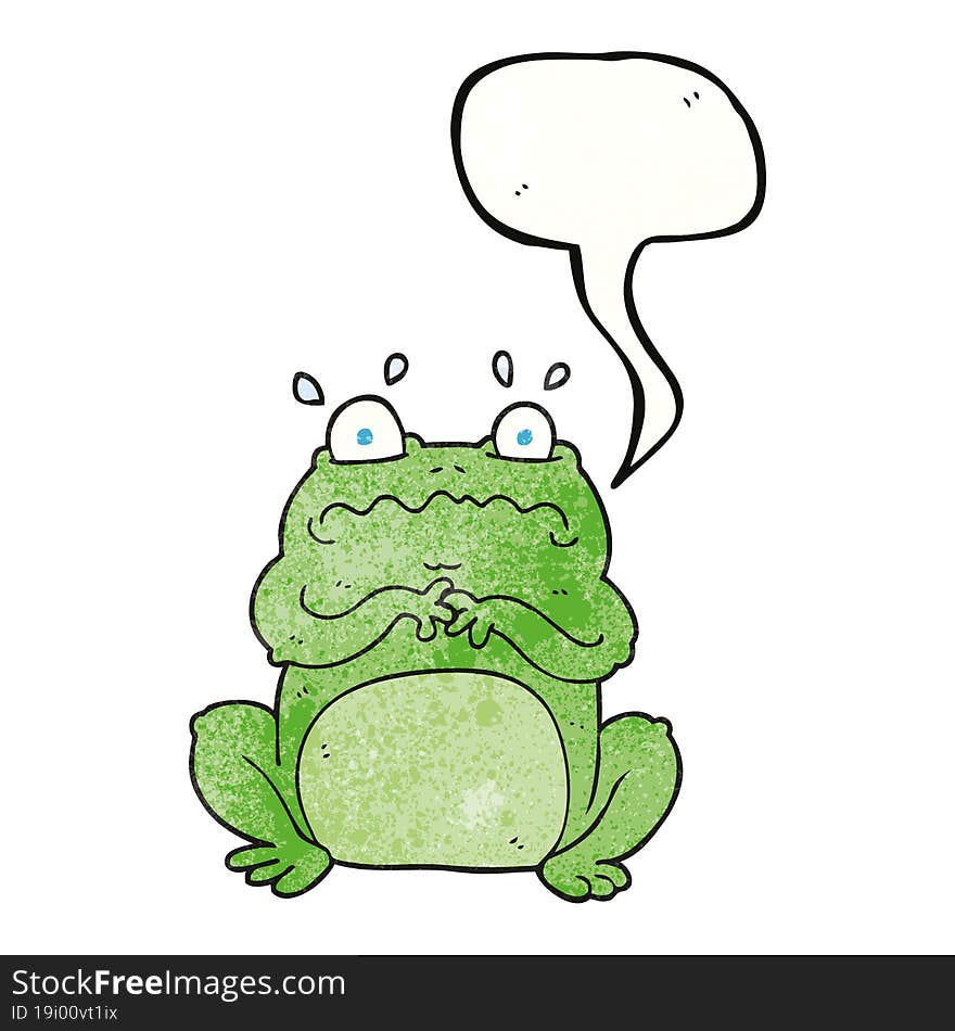 freehand speech bubble textured cartoon funny frog