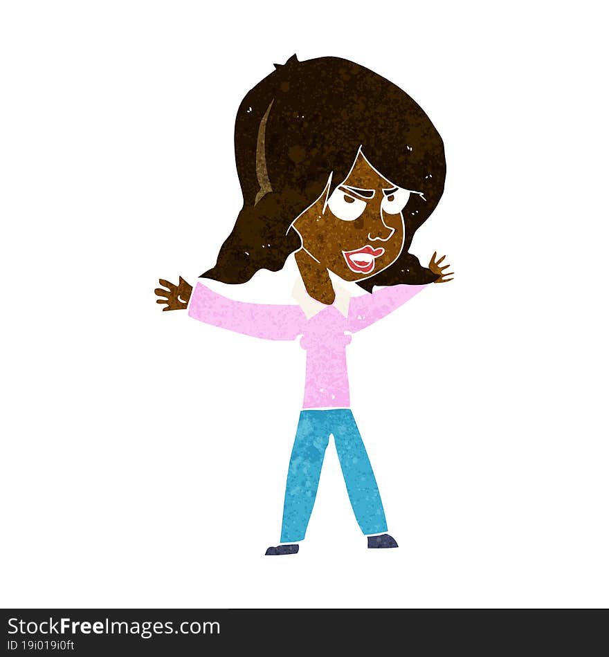 cartoon woman gesturing