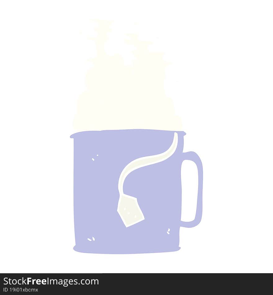 flat color illustration of mug of tea. flat color illustration of mug of tea