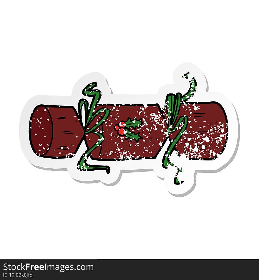 Distressed Sticker Of A Xmas Cracker Cartoon