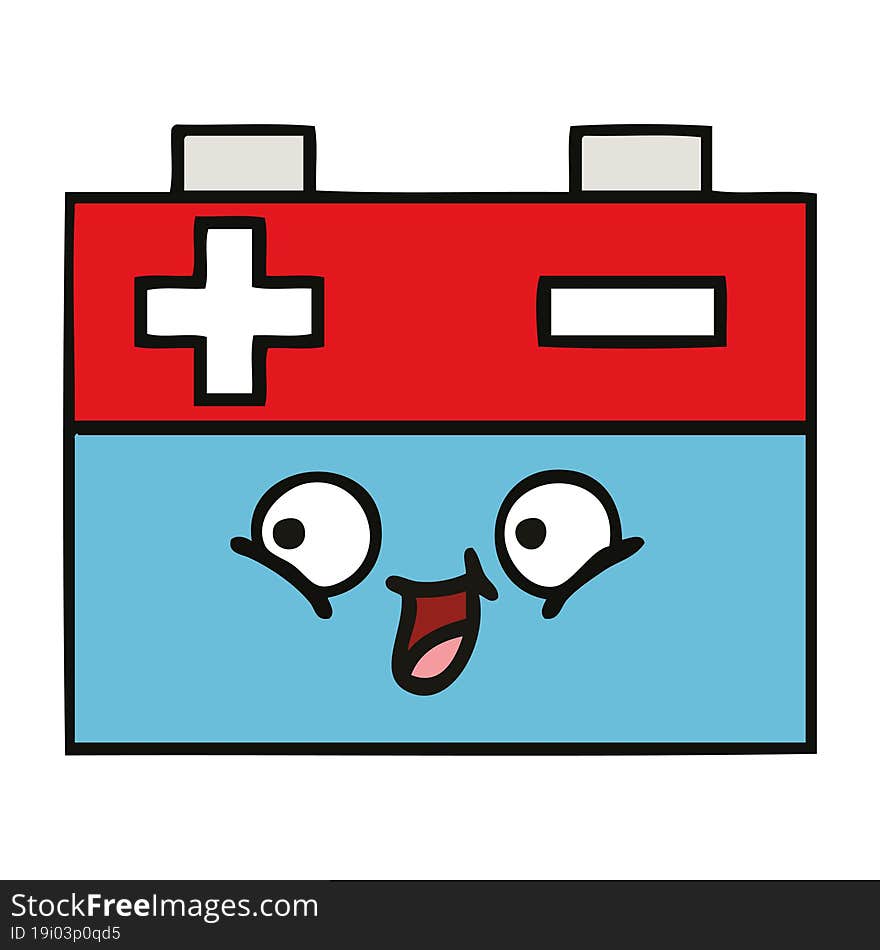 cute cartoon of a car battery. cute cartoon of a car battery