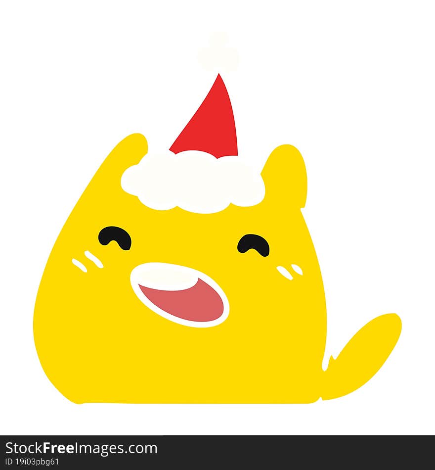 christmas cartoon of kawaii cat