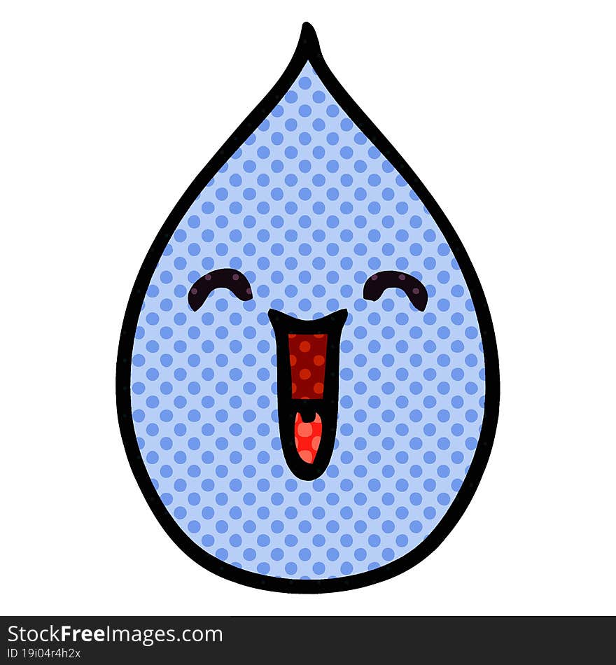 quirky comic book style cartoon emotional rain drop