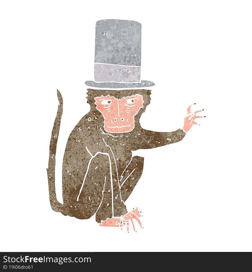 cartoon monkey wearing top hat