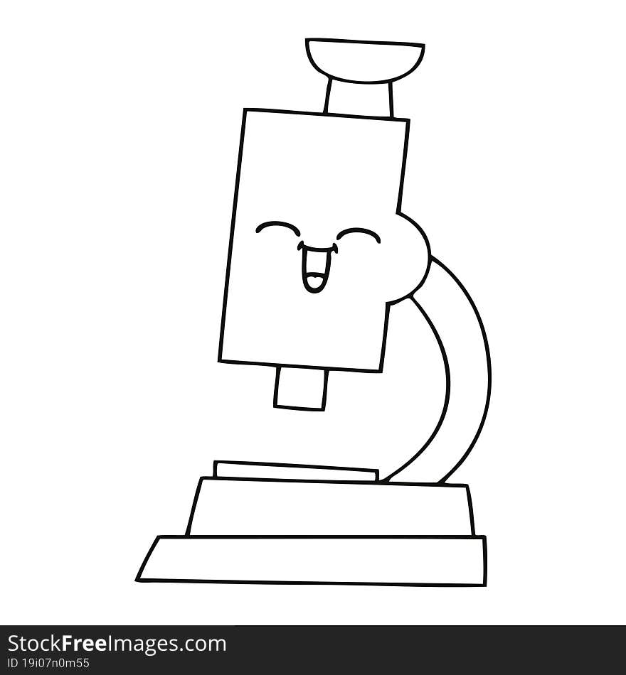 line drawing cartoon microscope