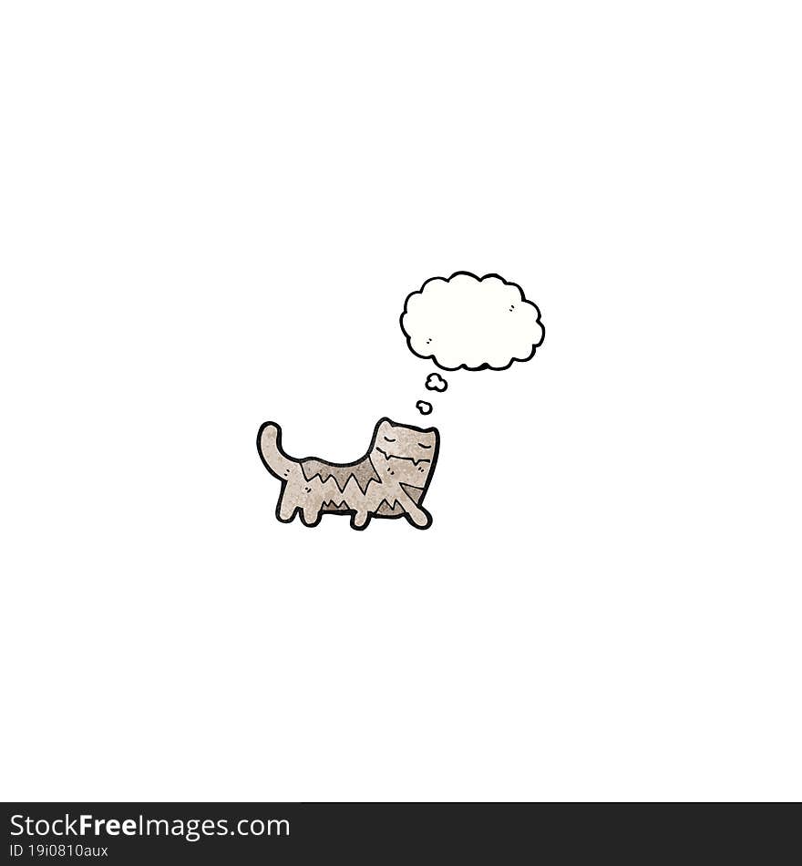 cartoon cat with thought bubble