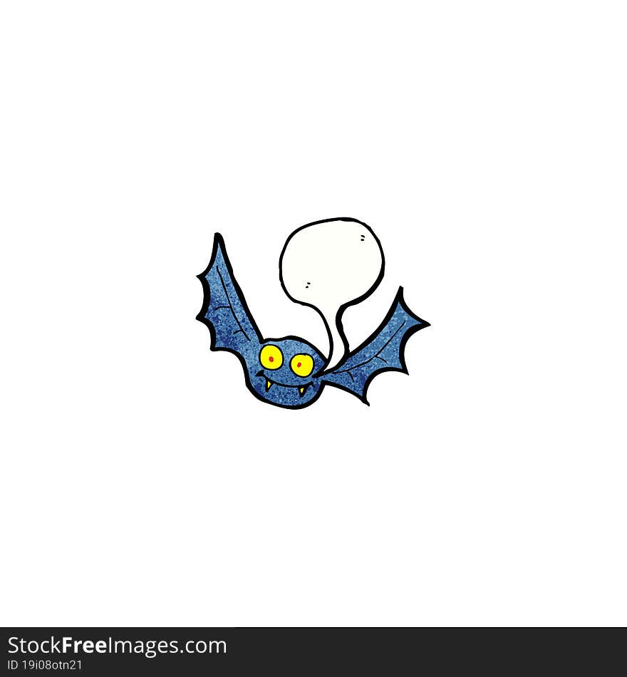 cartoon bat with speech bubble