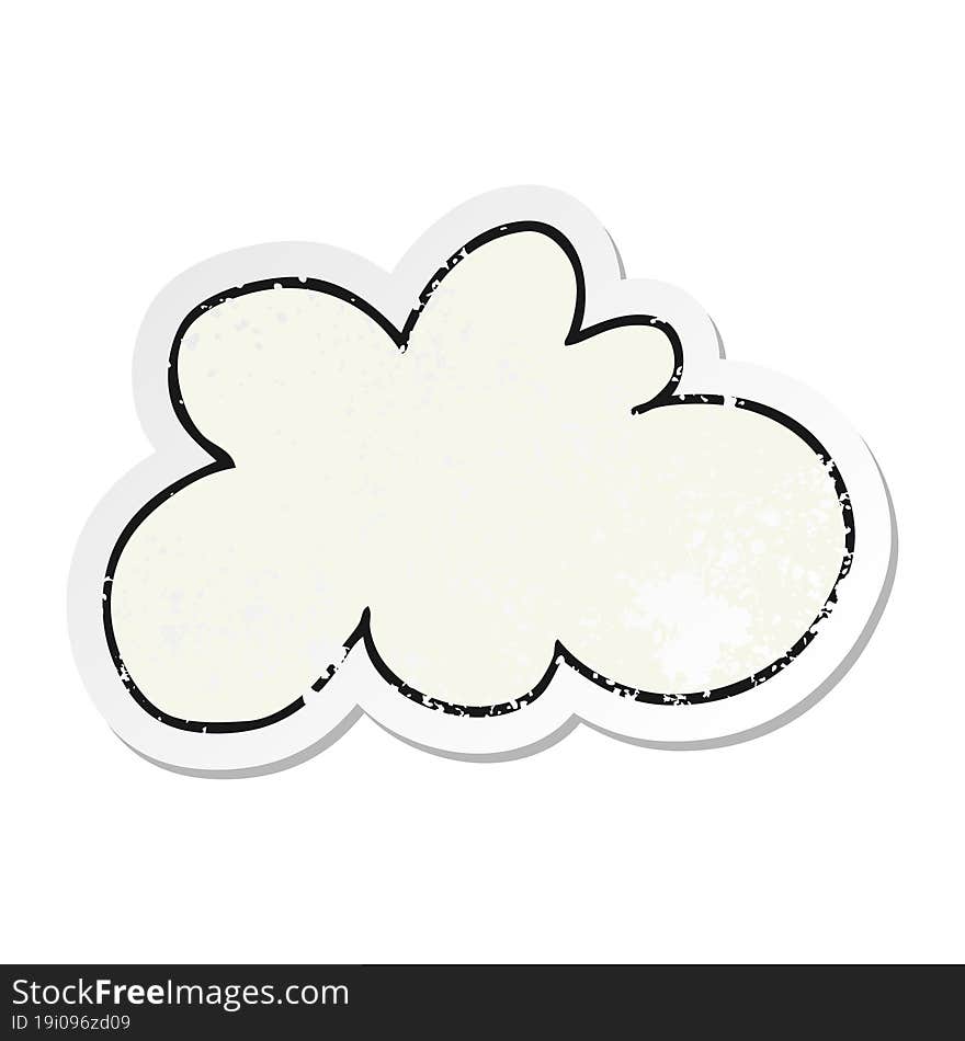 distressed sticker of a cartoon decorative cloud symbol