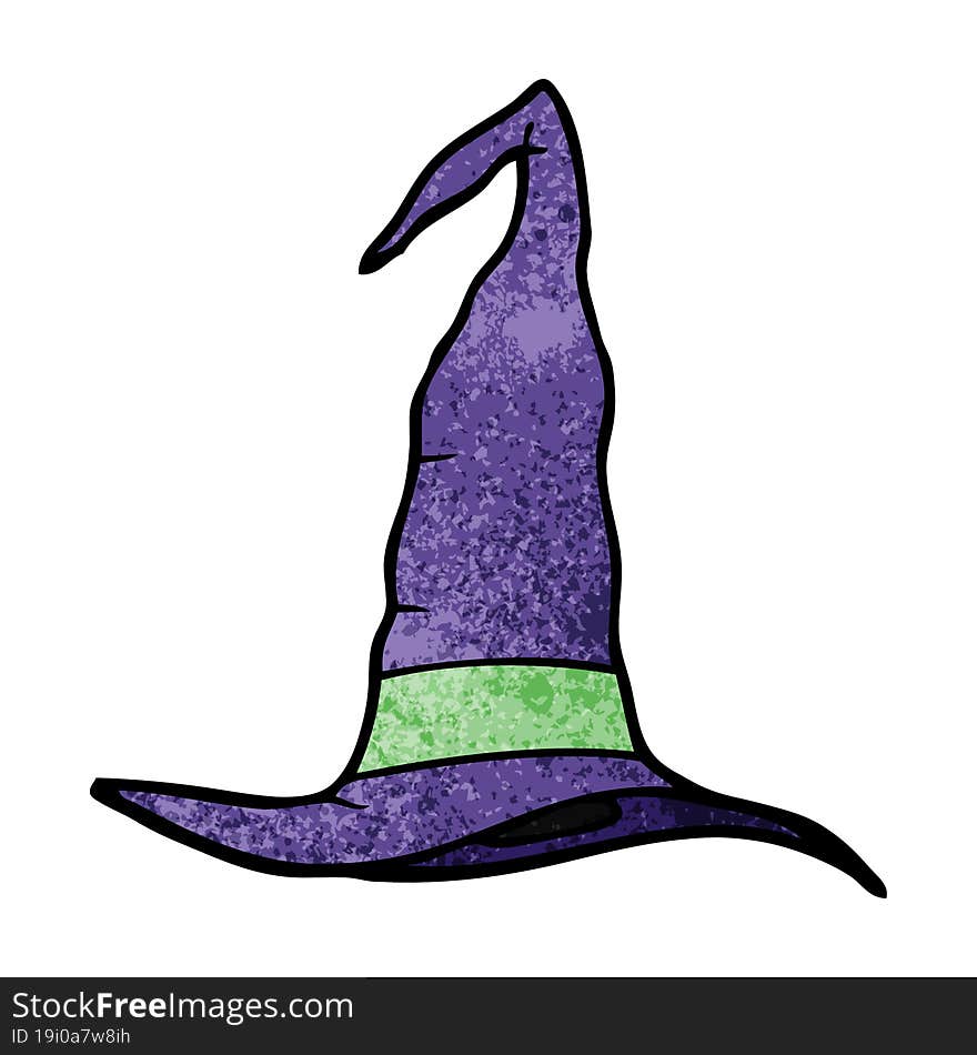 cartoon doodle witch hat