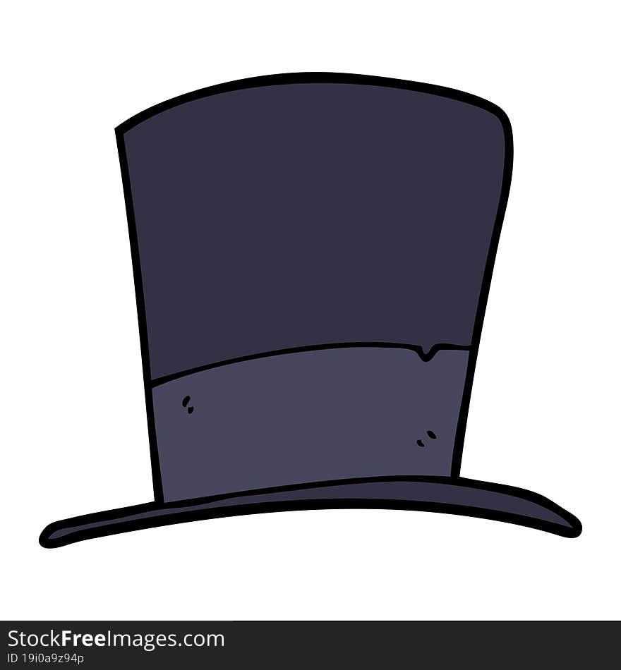 cartoon doodle top hat