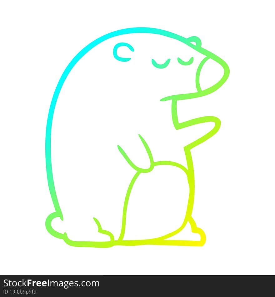 cold gradient line drawing Cartoon bear