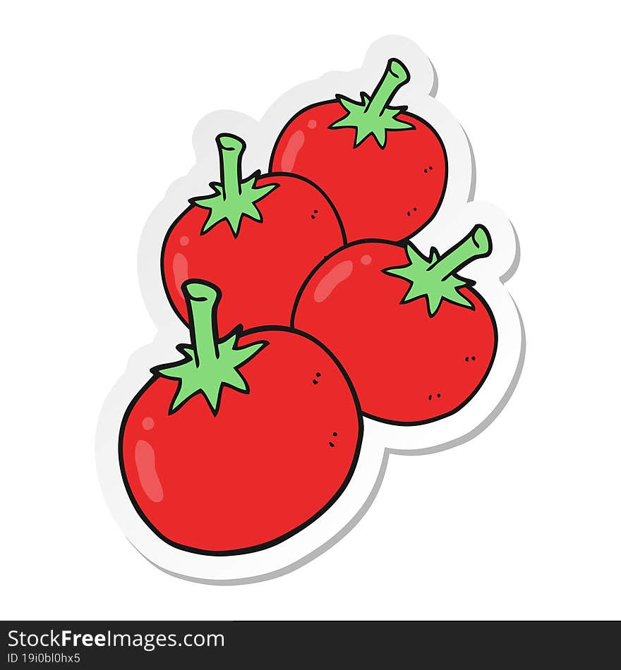 sticker of a cartoon tomato