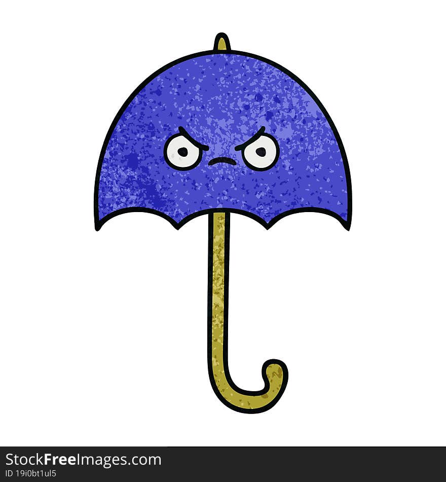 Retro Grunge Texture Cartoon Umbrella