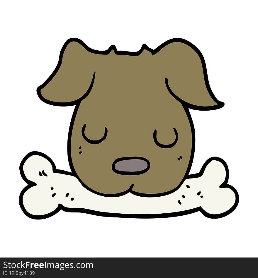 Cartoon Dog With Bone