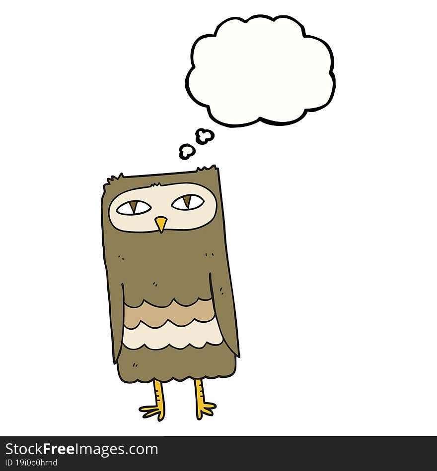 thought bubble cartoon owl