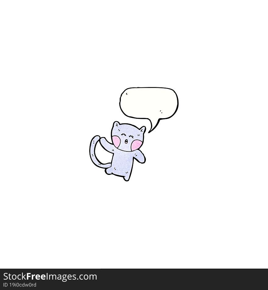 Cat With Speech Bubble Cartoon