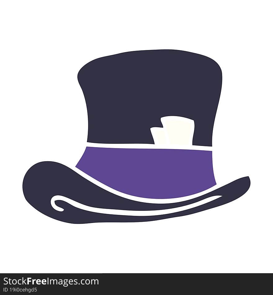 cartoon doodle top hat