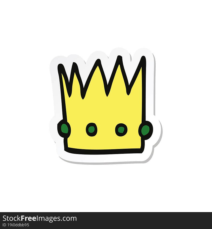 sticker of a cartoon crown