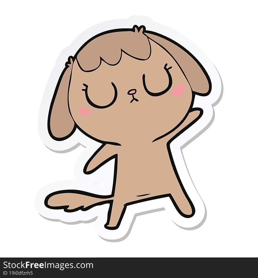 sticker of a cute cartoon dog