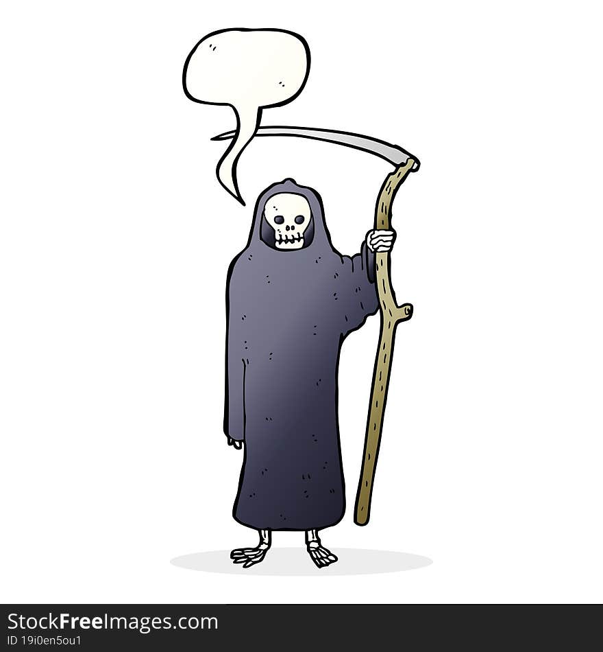 death cartoon with speech bubble