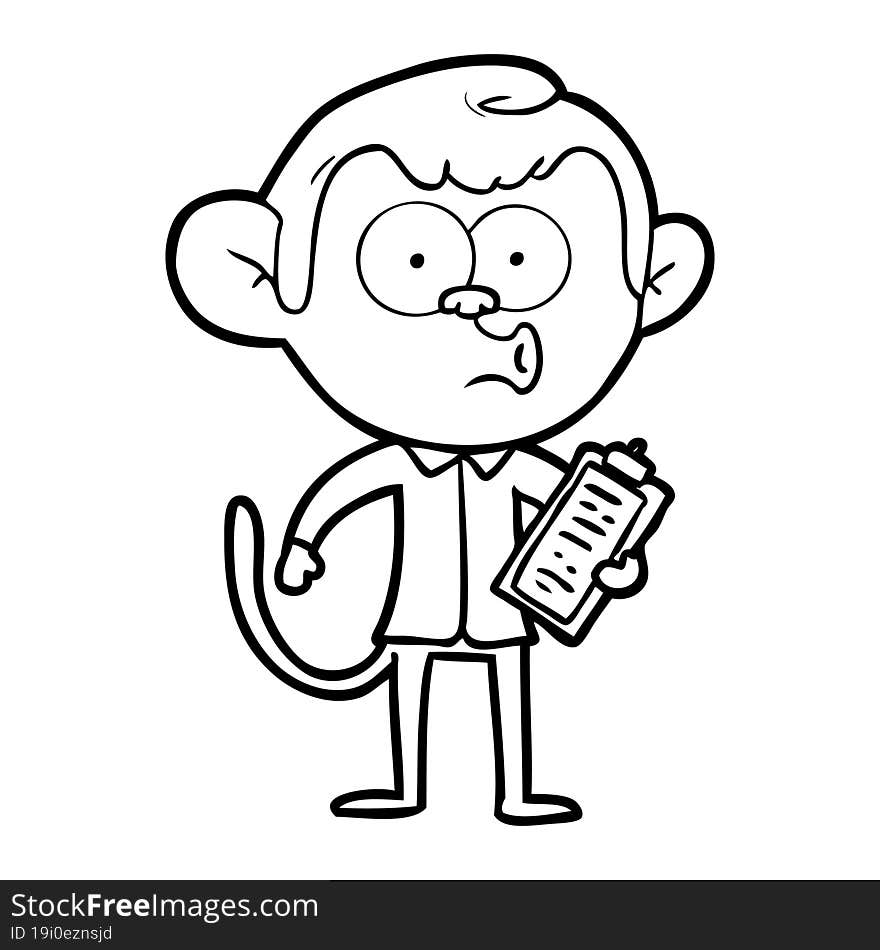 cartoon salesman monkey. cartoon salesman monkey