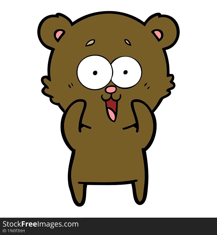 laughing teddy  bear cartoon. laughing teddy  bear cartoon