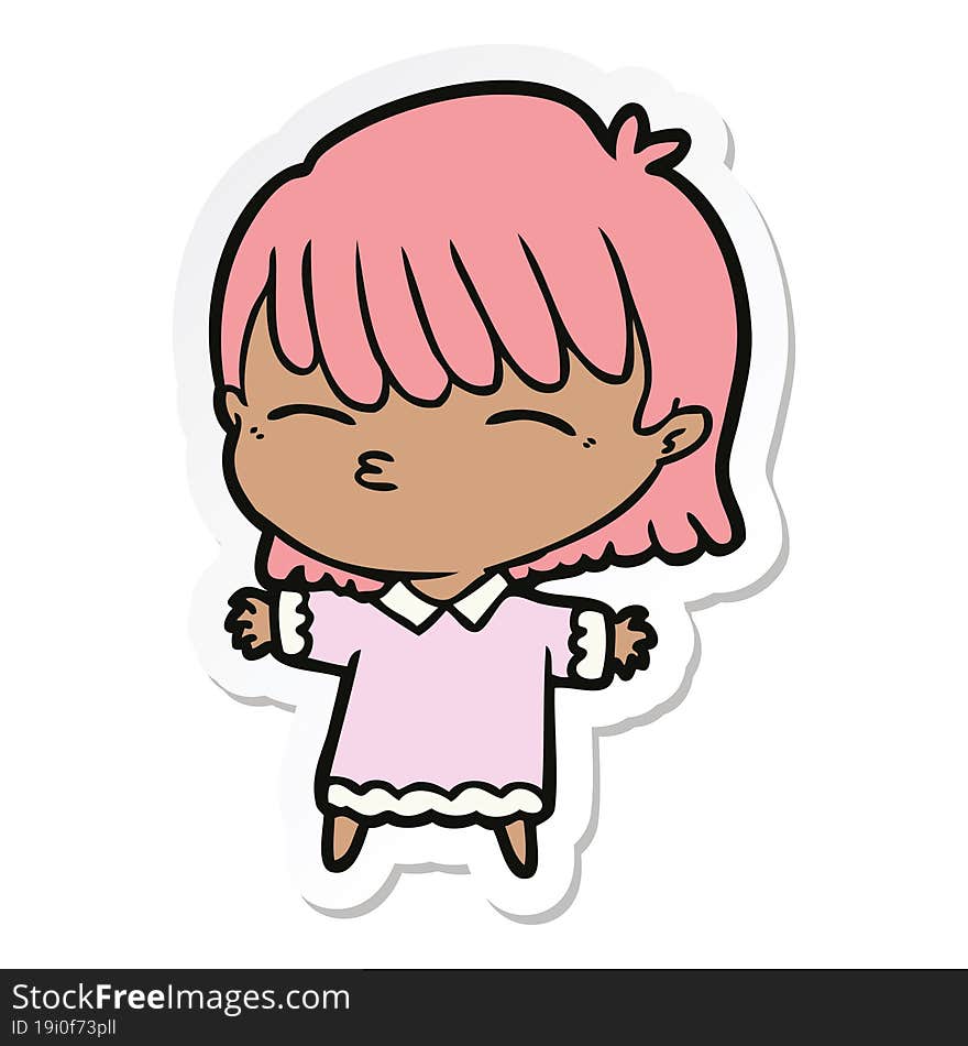 sticker of a cartoon woman