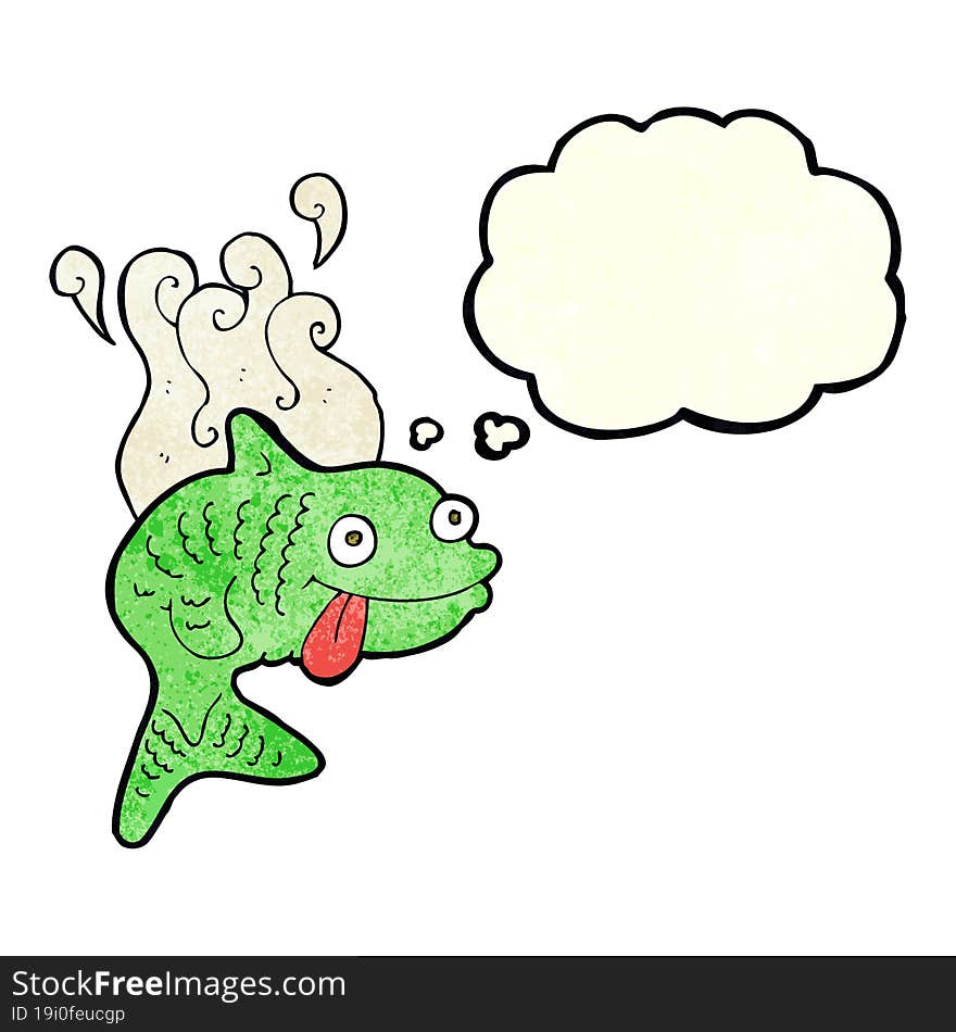 Cartoon Smelly Fish With Thought Bubble