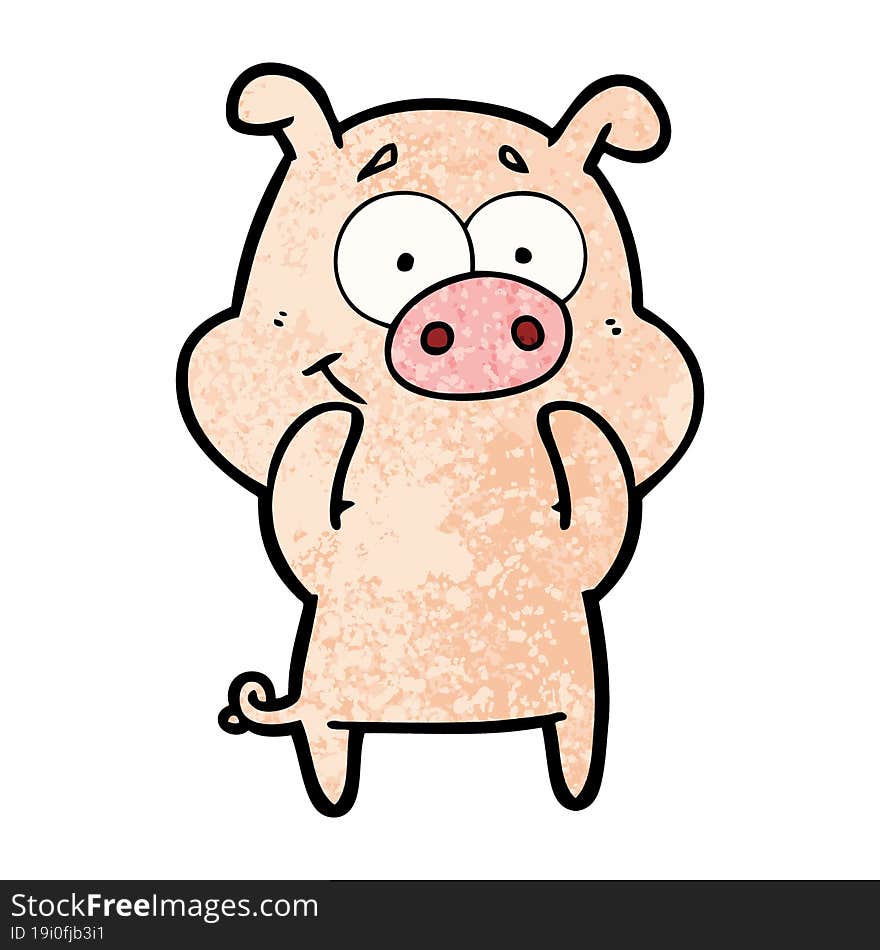 happy cartoon pig. happy cartoon pig