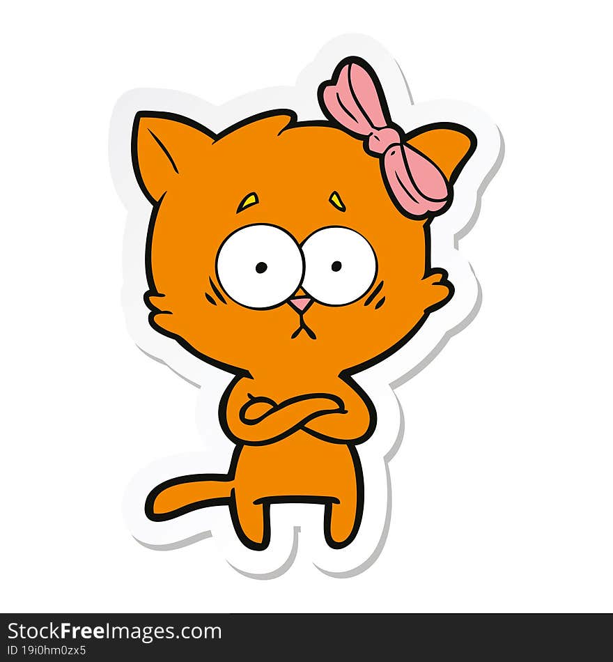 sticker of a cartoon cat