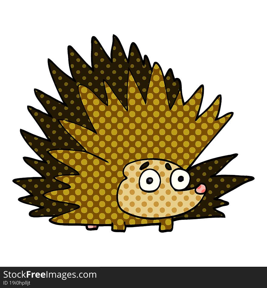 cartoon doodle spiky hedgehog