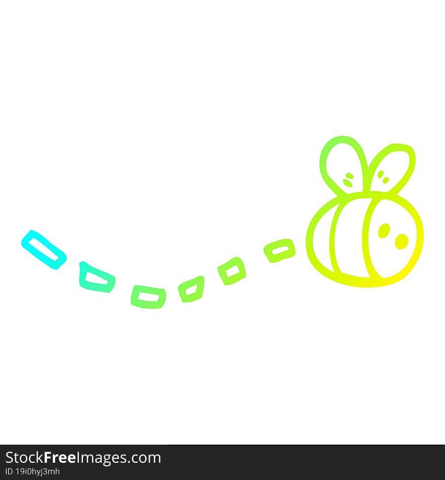 cold gradient line drawing cartoon bee