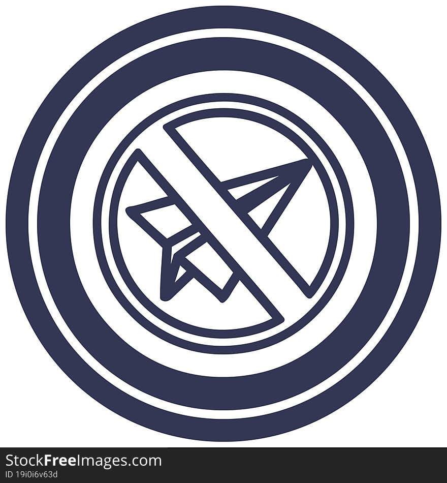 paper plane ban circular icon