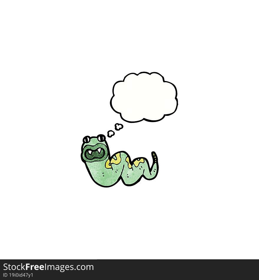 cartoon snake with thought bubble