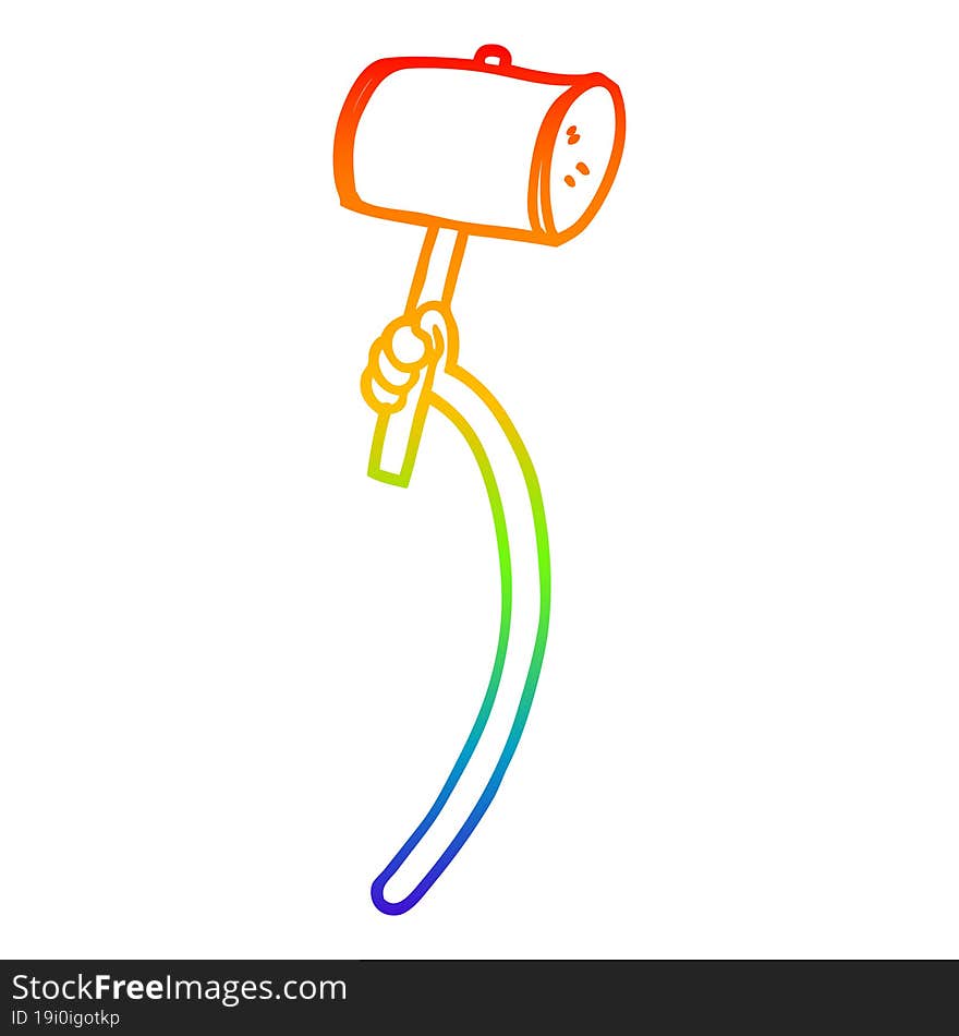 rainbow gradient line drawing cartoon retro hand gestures