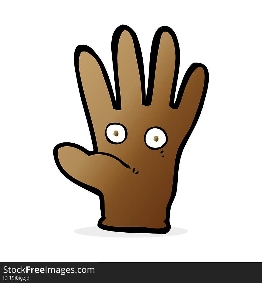 cartoon hand with eyes