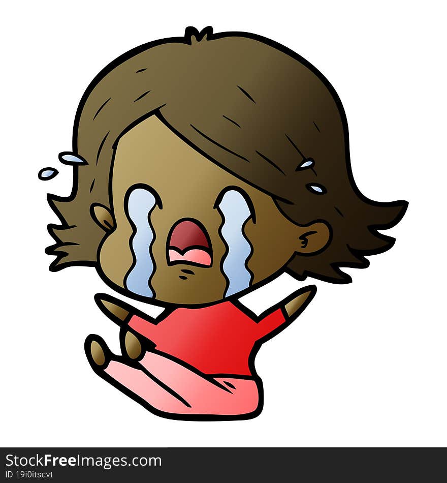 cartoon woman crying. cartoon woman crying