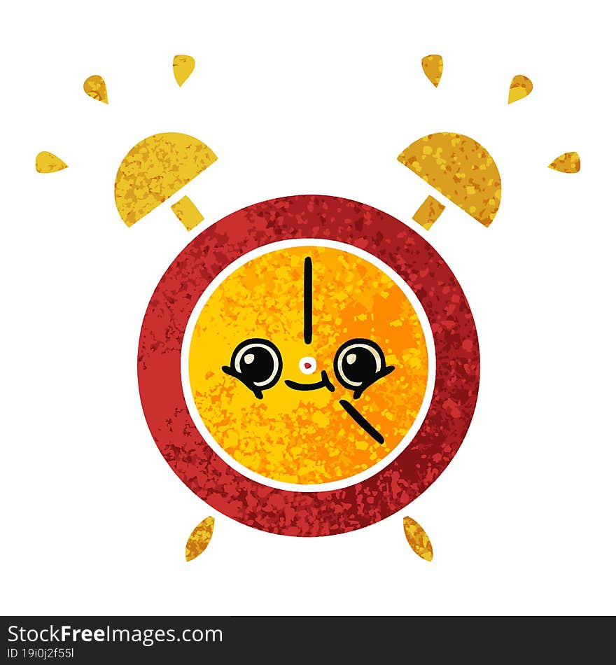 retro illustration style cartoon of a alarm clock