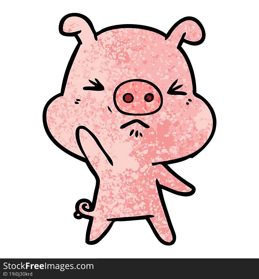 cartoon angry pig. cartoon angry pig